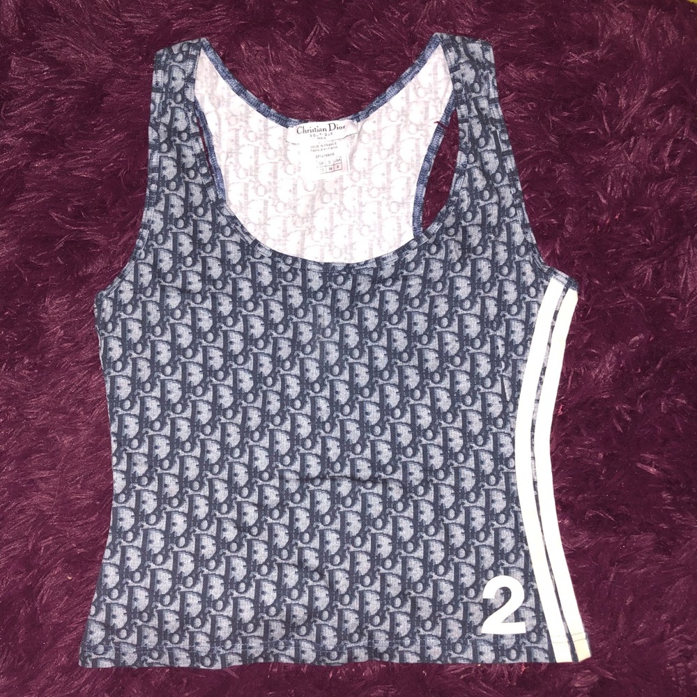 Christian Dior trotter blue monogram tank